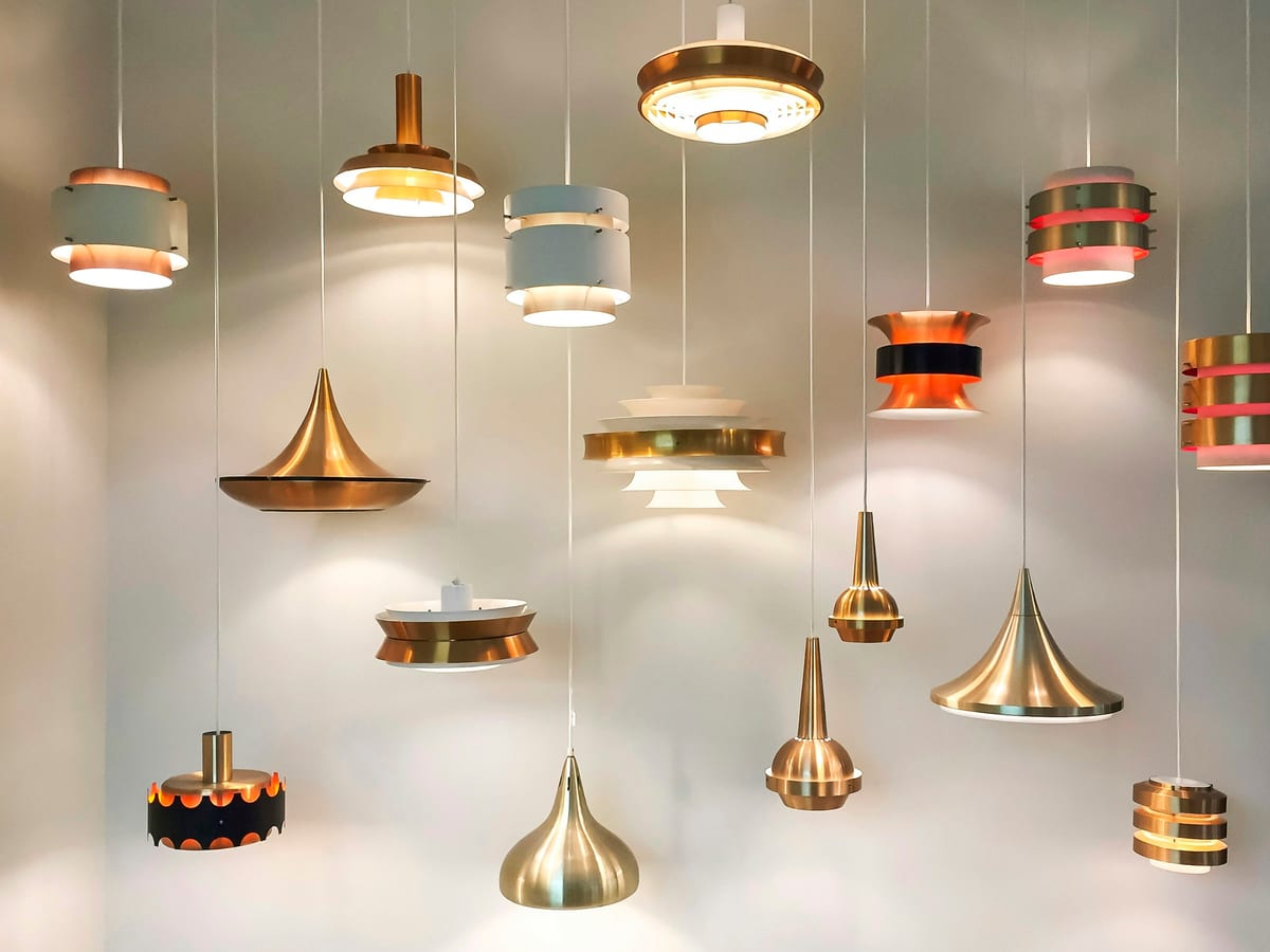 Pendant lighting casting a warm glow across an interior space
