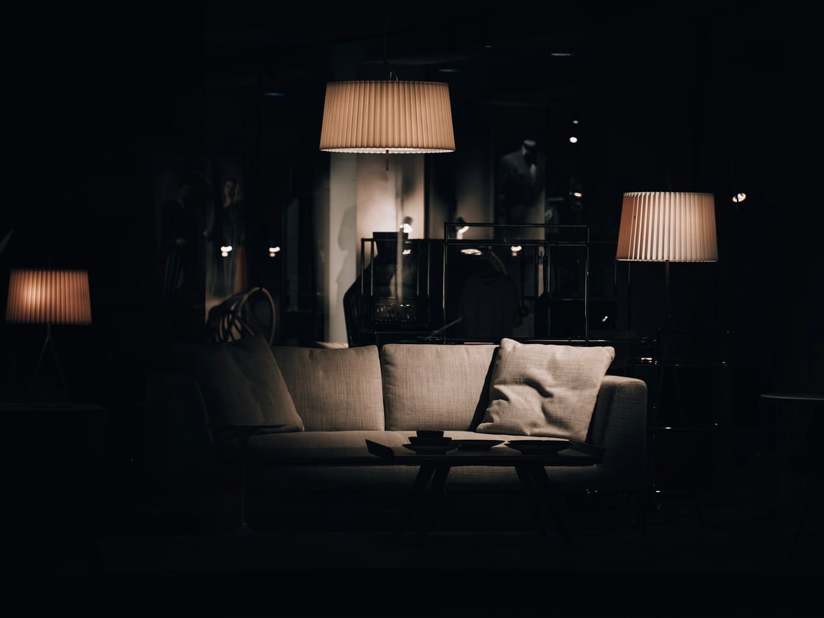 Warm interior lighting creating atmosphere in an evening setting
